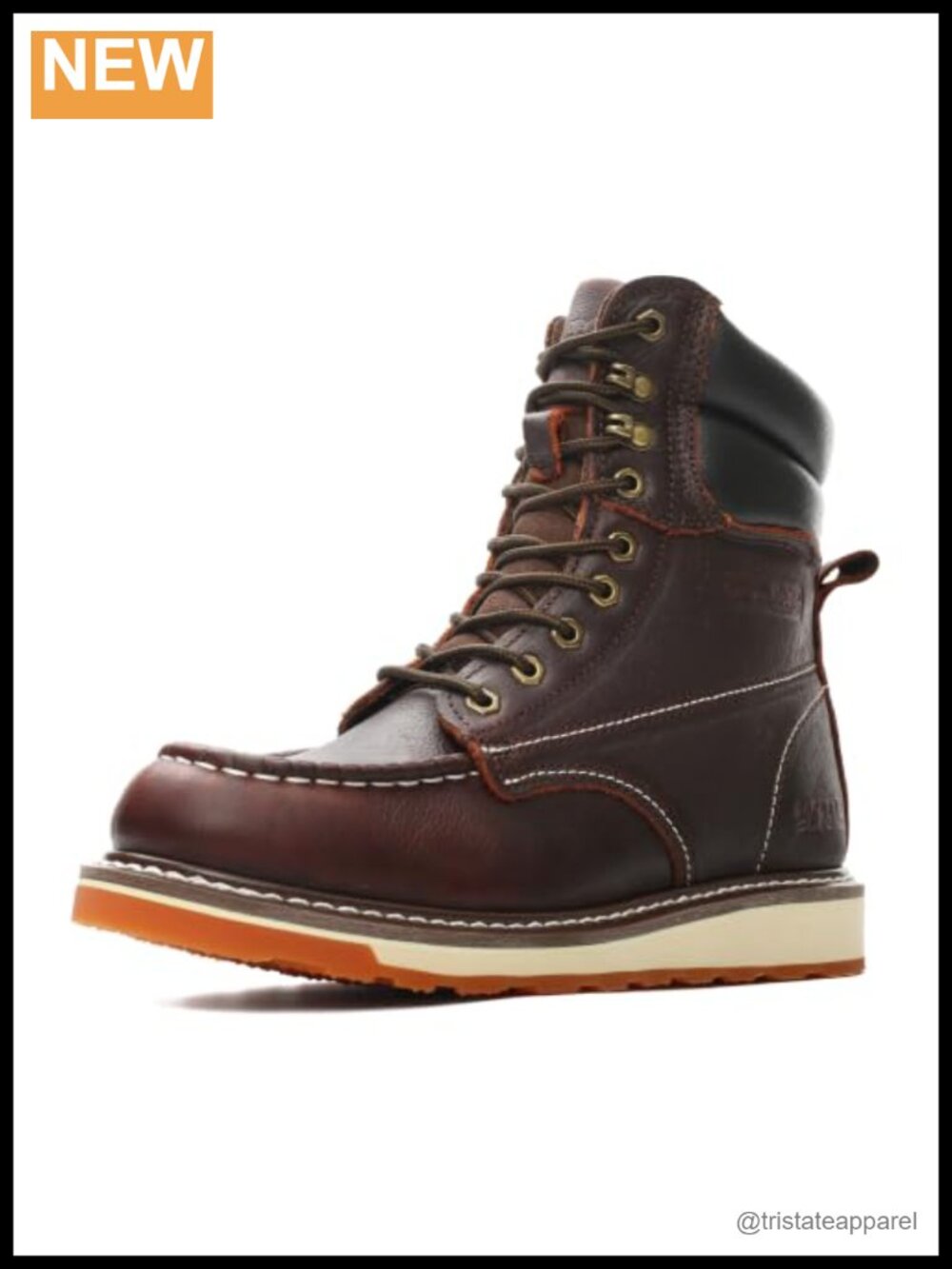 8" Men's Work Boots Soft Moc Toe Genuine Leather Goodyear Welt